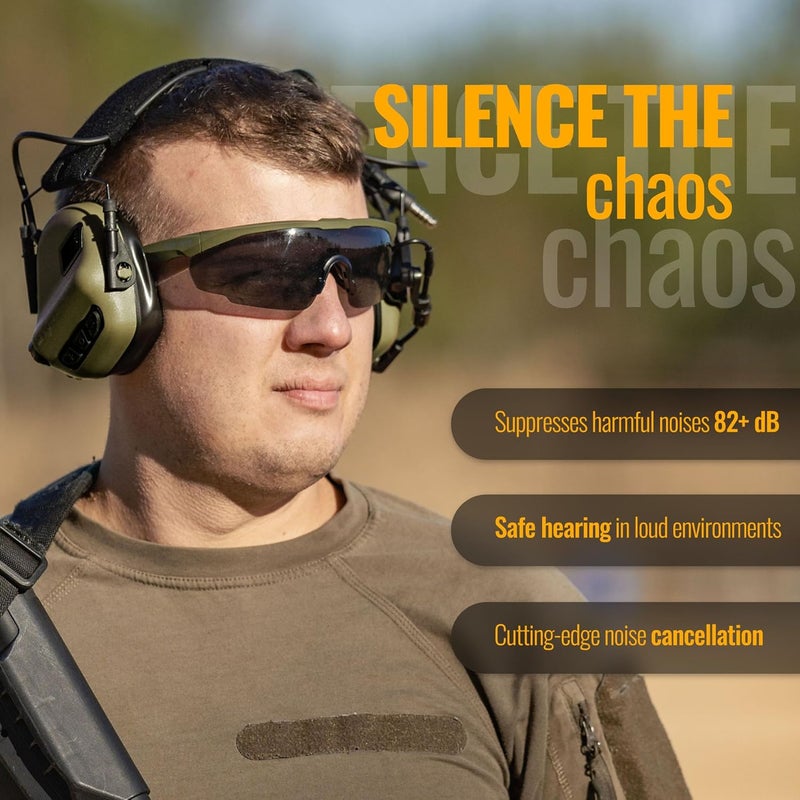 EARMOR M32 PLUS Tactical Headset for Helmet - Noise Canceling Headphones with mic for Shooting & Hunting Earmuffs, Nato TP120 Jacket, Orange - Image 3